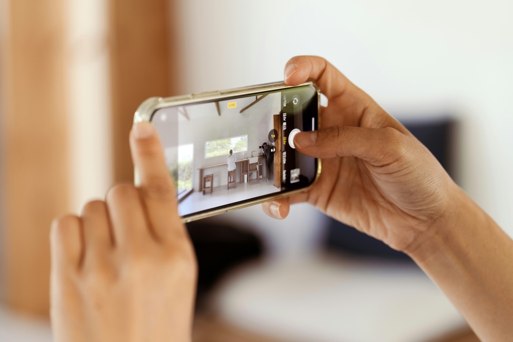 A homeowner photographing a home system for the Soffit Home Report